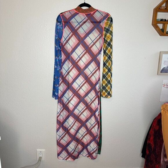 Anthropologie CeliaB Midi Slip Dress Green Ixora Mesh Preppy Retro XS $130 - Picture 10 of 12